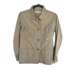 Engle Roberts Women Lightweight Cotton Poplin Safari Field Jacket/Shirt Sand XS